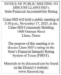 Notice of Public Hearing - FIRST